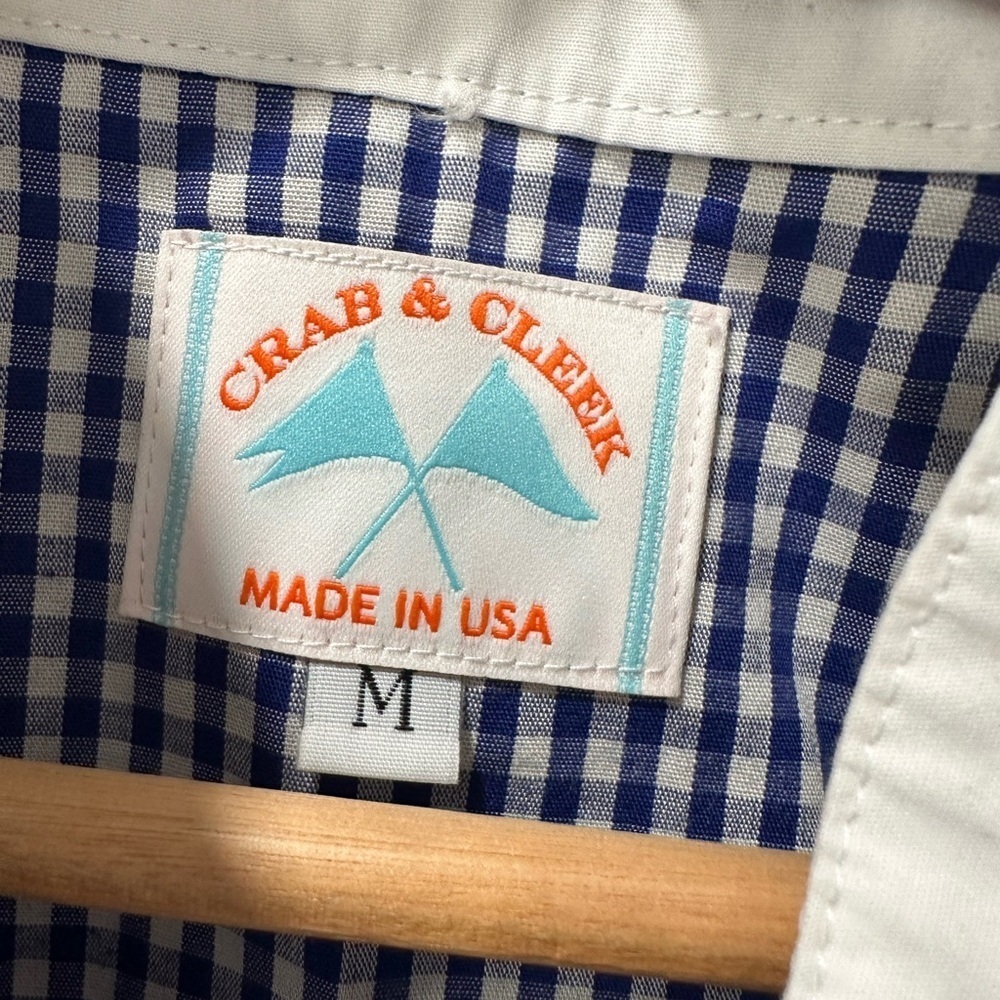 Crab & Cleek Blue Striped Faux Sill Necktie Tunic Top - Picture 5 of 6